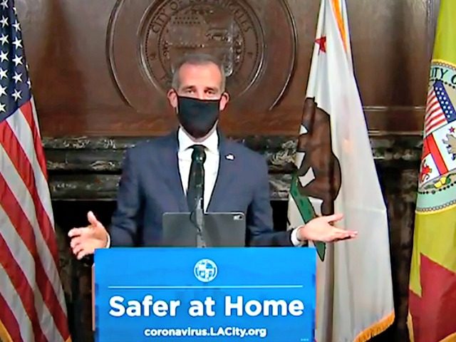 Mayor Eric Garcetti announces Wednesday night that all Los Angeles residents must wear masks outside of the home