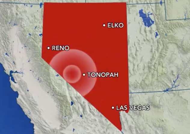 6.5 earthquake reported in Western Nevada by the US Geological Service