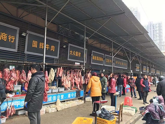 Wet market in Wuhan China