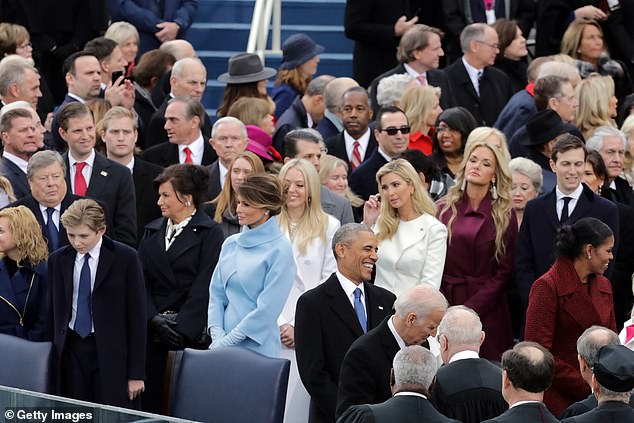 President Trump and his family on inauguration day