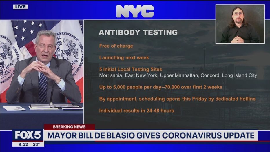 NYC providing free antibody testing to all residents